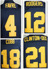 #12 Aaron Rodgers #18 Randall Cobb #21 Ha Ha Clinton-Dix Jersey Men Throwback Blue Elite Football Jersey #4 Brett Favre